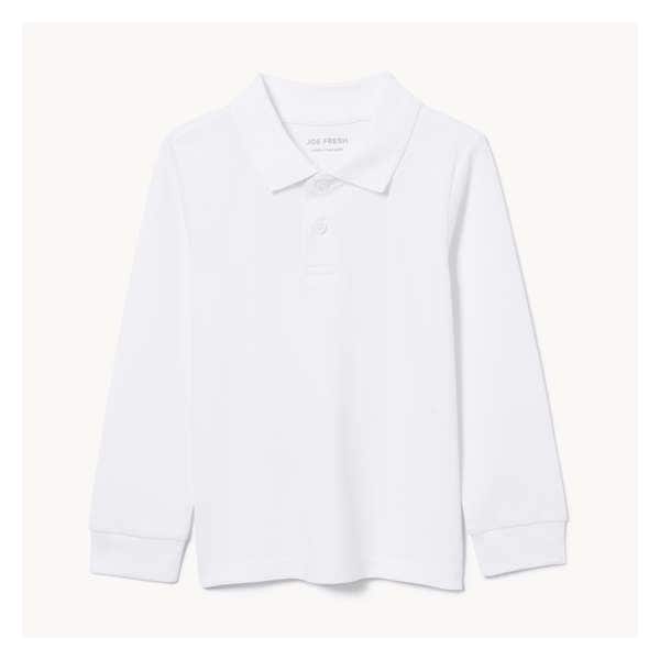 Toddler Boys' Uniform Long Sleeve Polo - Blanc