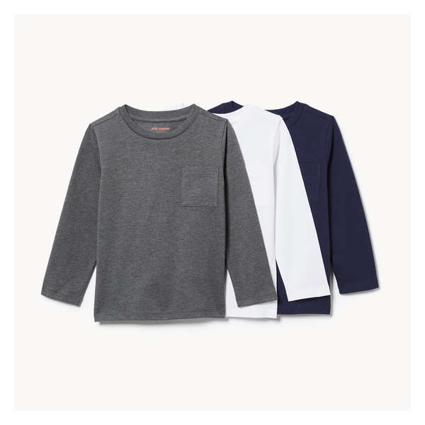 Toddler 3-Pack Uniform Long Sleeve Top - Dark Navy