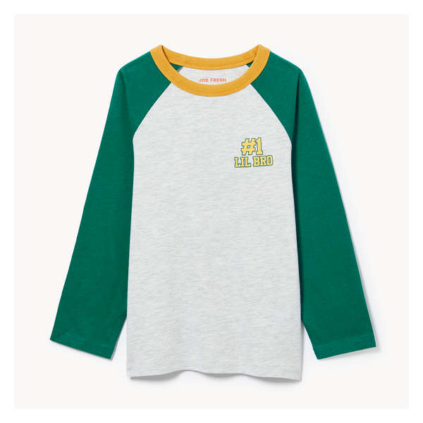 Toddler Boys' Long Sleeve Raglan Top - Bright Green