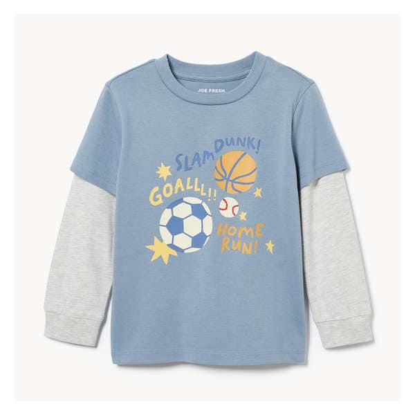 Toddler Boys' Fooler Long Sleeve Top - Slate Grey
