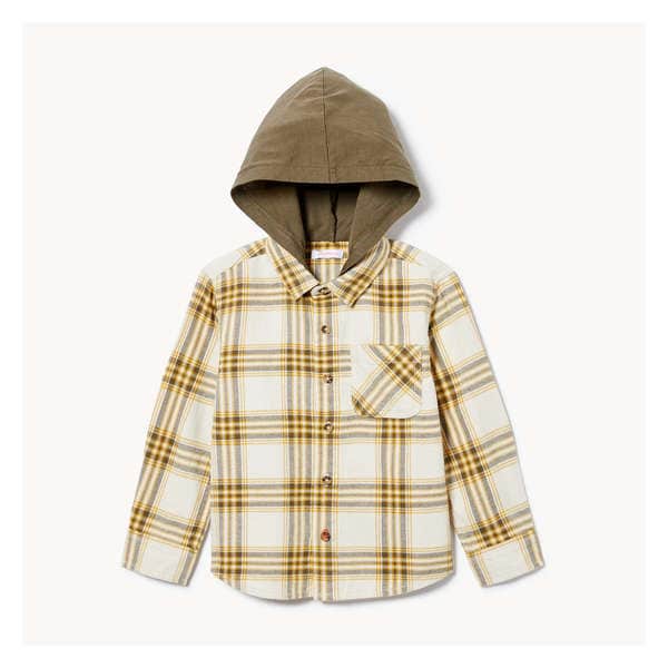 Toddler Boys' Flannel Hooded Shirt - Gold