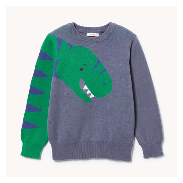 Toddler Boys' Dino Sweater - Dusty Blue