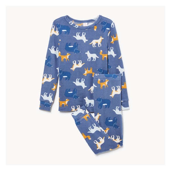 Ensemble pyjama imprimé pour petits garçons - Bleu denim
