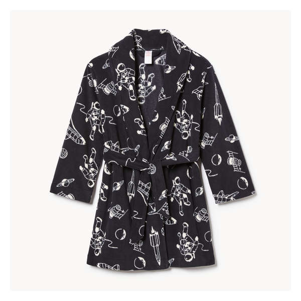Peignoir en molleton pour petits garçons - Noir