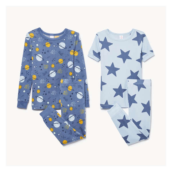 Ensemble pyjama imprimé 4 pièces - Bleu denim