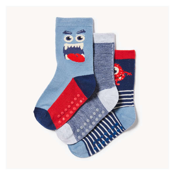 Toddler Boys' 3-Pack Crew Socks - Blue
