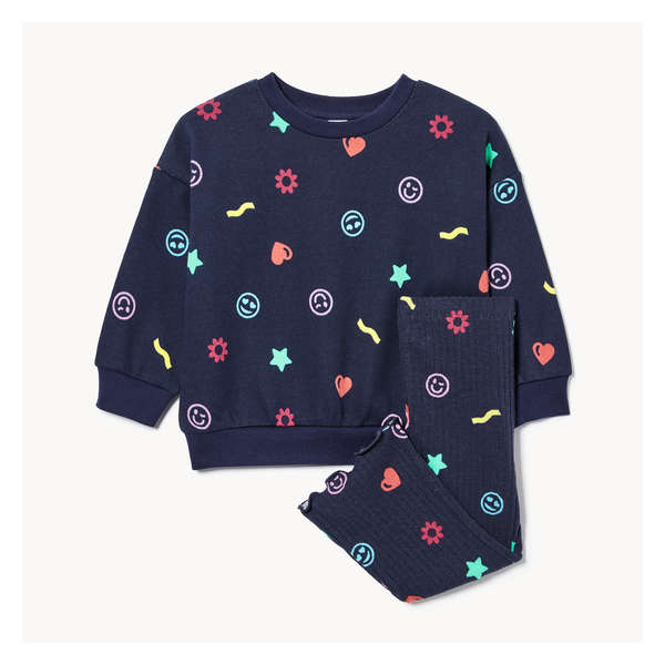 Baby Girls' Crayola 2-Piece Printed Set - Dark Navy