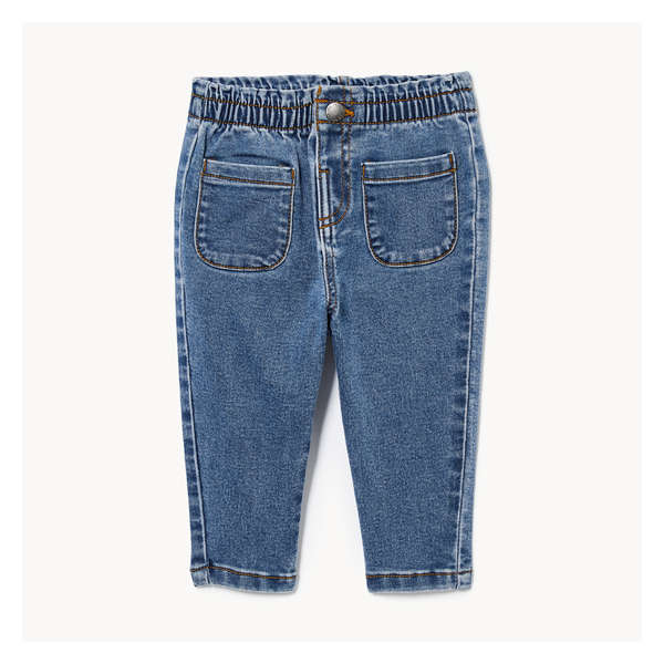 Baby Girls' Paper Bag Denim Pant - Medium Vintage