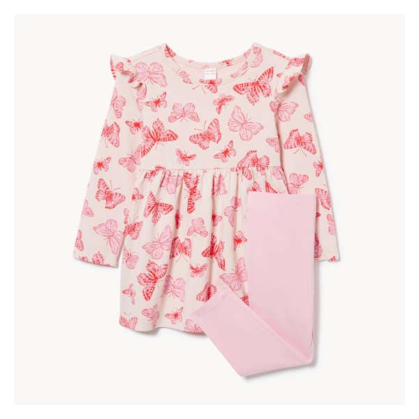 Baby Girls' 2-Piece Dress Set - Pale Pink