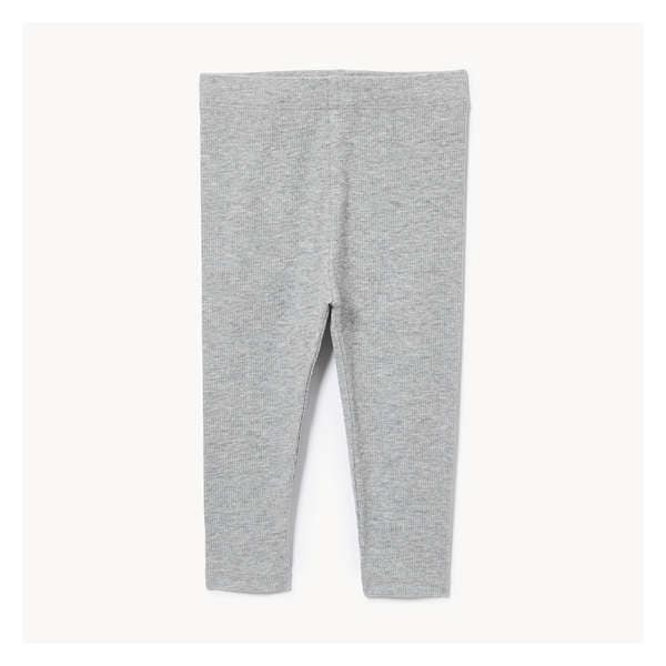 Baby Girls' Ribbed Legging - Light Grey Mix