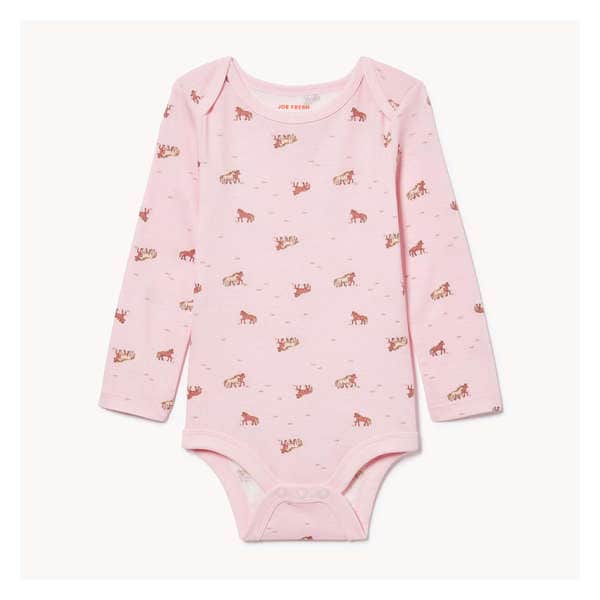 Baby Girls' Printed Bodysuit - Light Pink