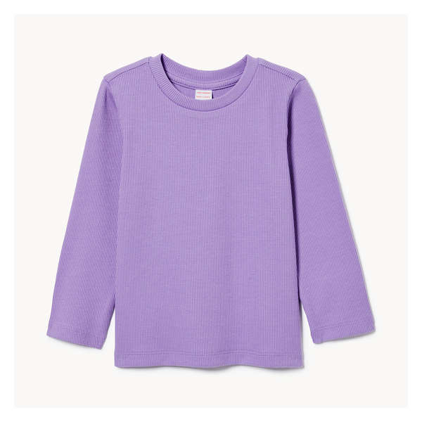 Baby Girls' Ribbed Long Sleeve Top - Purple