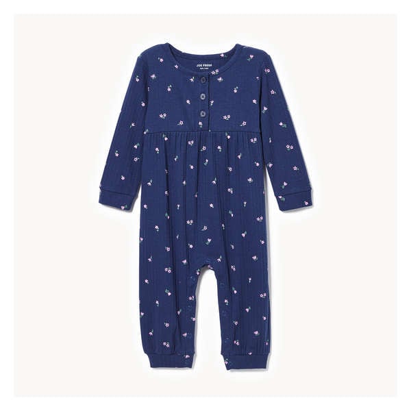 Baby Girls' Printed Romper - Indigo