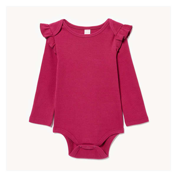 Baby Girls' Ruffled Bodysuit - Magenta