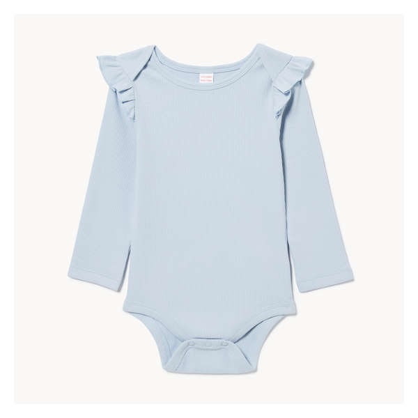 Baby Girls' Ruffled Bodysuit - Pale Blue