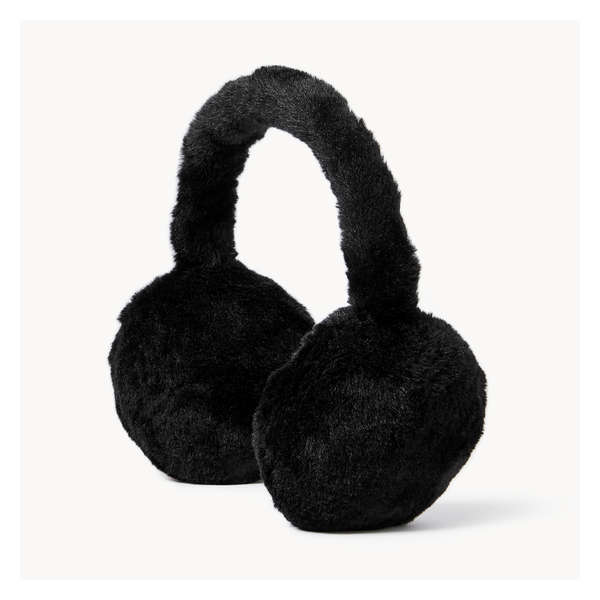 Kid Girls' Faux Fur Earmuffs - Black