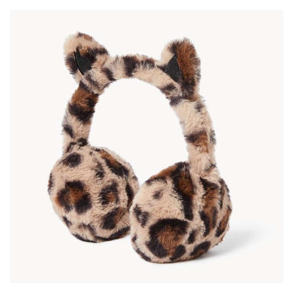 Kid Girls' Leopard Faux Fur Earmuffs - Brown