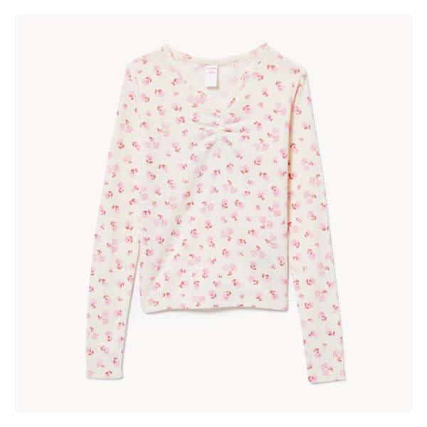 Tween Girls' Pointelle Long Sleeve Top - Off White