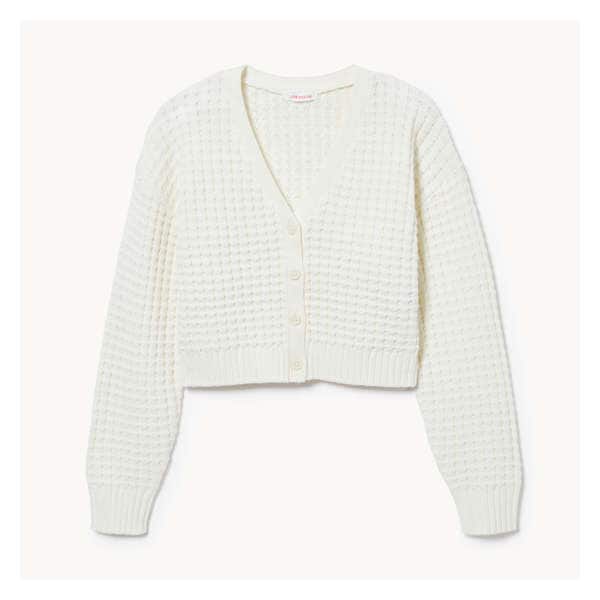 Tween Girls' Sweater Cardigan - Off White