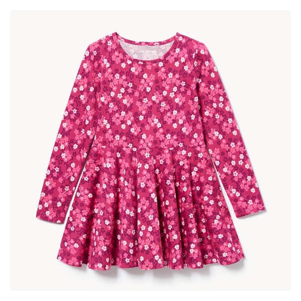 Robe en tricot imprimée pour filles - Magenta