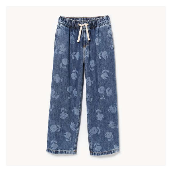Kid Girls' Printed Wide Leg Jean - Medium Vintage