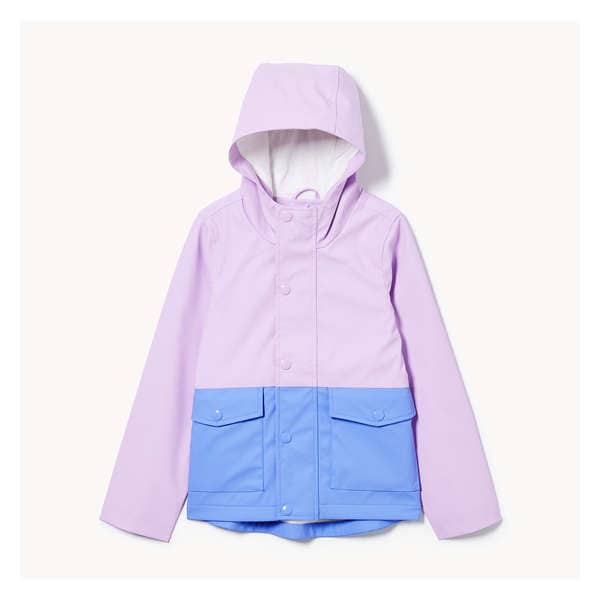 Imperméable à bandes de couleur pour filles - BLEU PERVENCHE