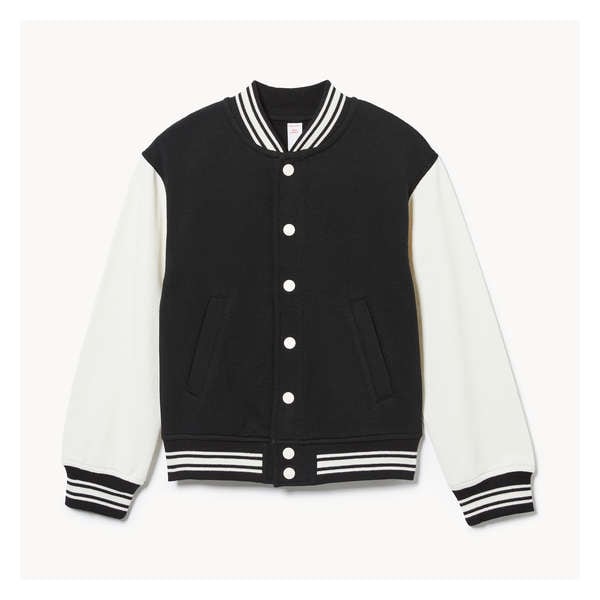 Veste de style universitaire pour filles - Noir JF