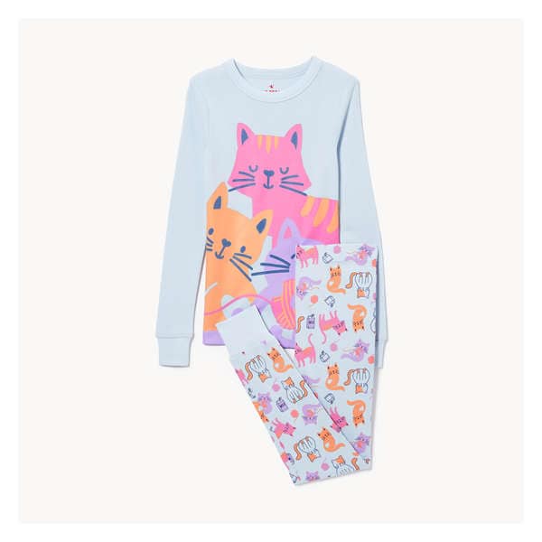 Kid Girls' Printed Sleep Set - Pale Blue