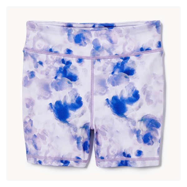 Kid Girls' Active Printed Dance Short - Bright Purple