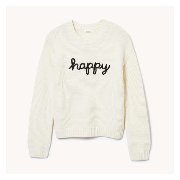 Kid Girls' Happy Sweater - Cream