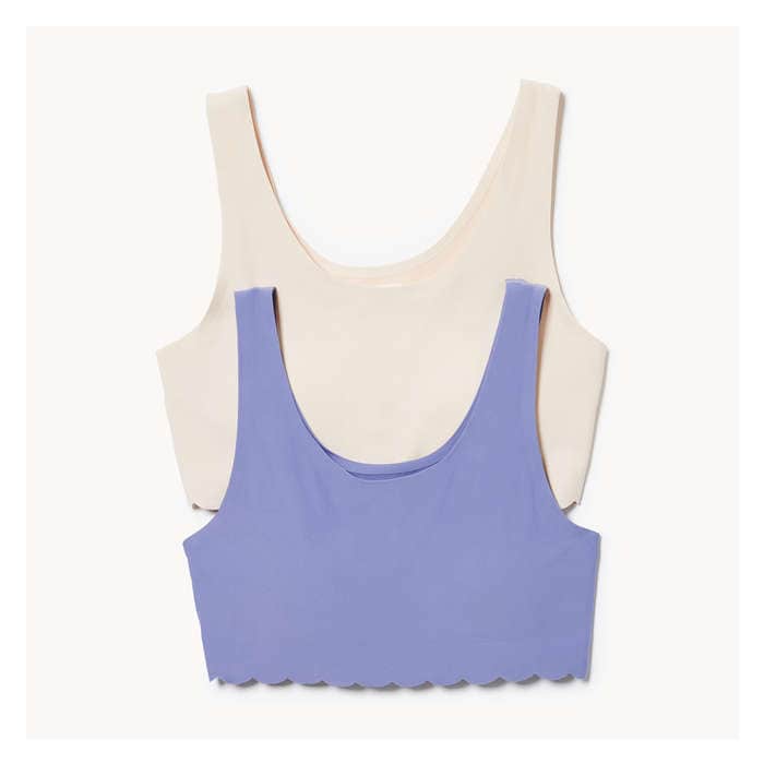 Kid Girls' 2-Pack No Show Bralette - Blue
