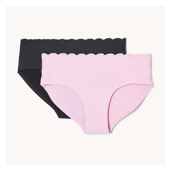 Ens. 2 culottes à taille basse invisibles - Noir
