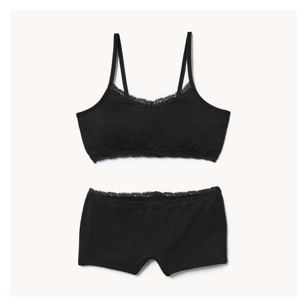 Ens. 2 bustiers en dentelle sans couture - Noir