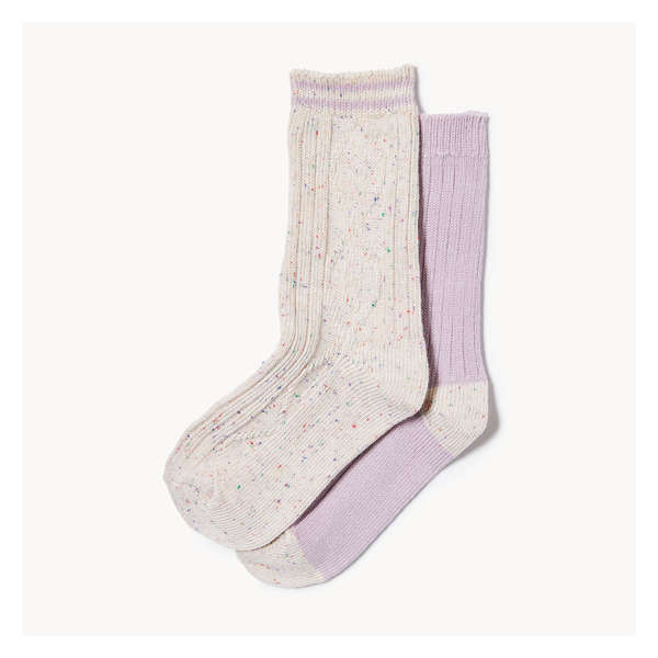 Ens. 2 paires de chaussettes tube pour filles - Pourpre