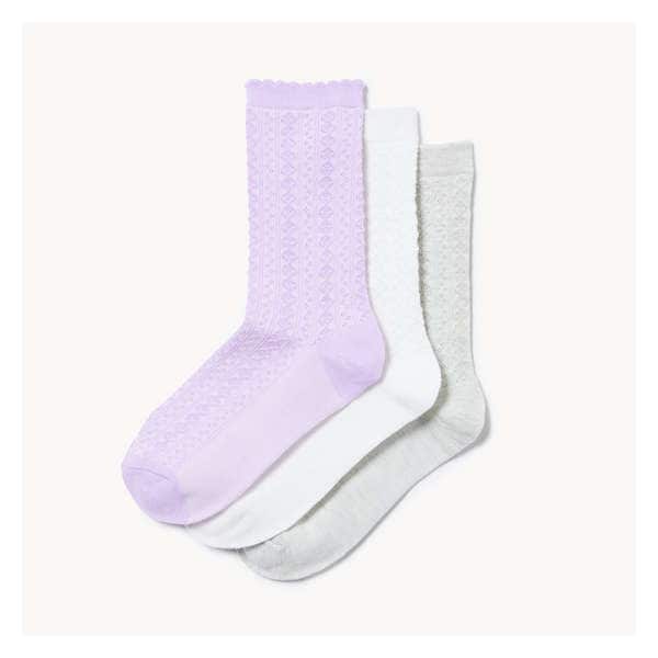Ens. 3 paires de chaussettes tube texturées - Pourpre