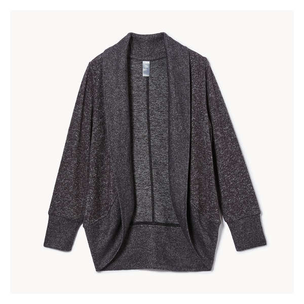 Kid Girls' Active Hacci Cardigan - Dark Charcoal Mix