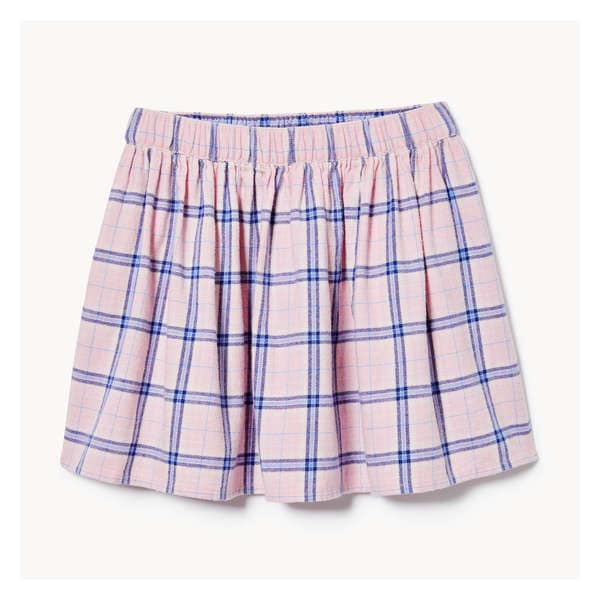 Kid Girls' Flannel Plaid Skirt - Light Pink