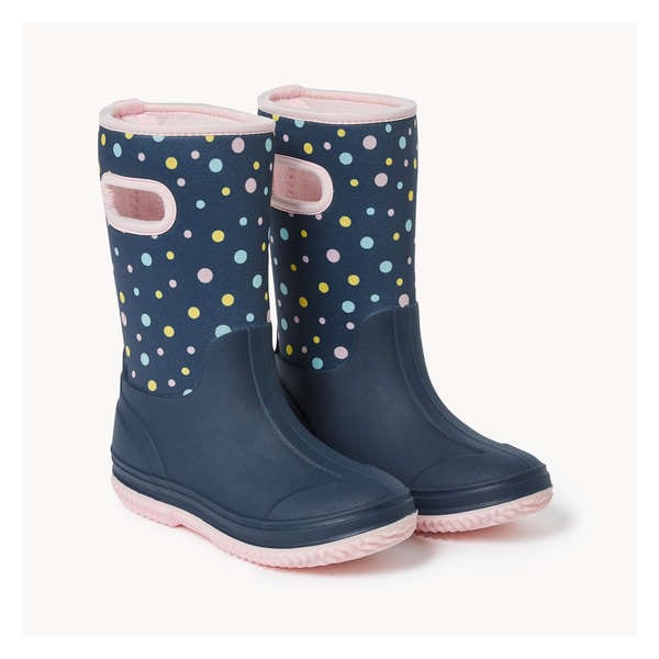Kid Girls' Neoprene Rain Boots - Navy