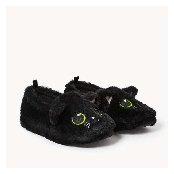 Kid Girls' Cat Slippers - Black