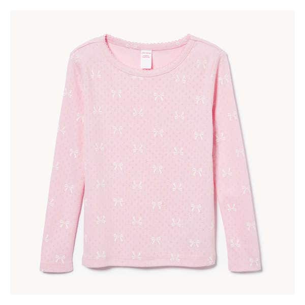 Toddler Girls' Printed Pointelle Long Sleeve - Light Pink