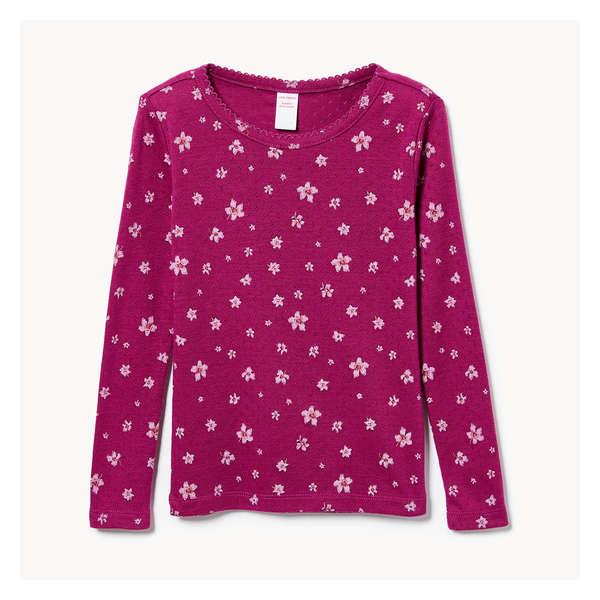 Toddler Girls' Printed Pointelle Long Sleeve - Purple Cabbage
