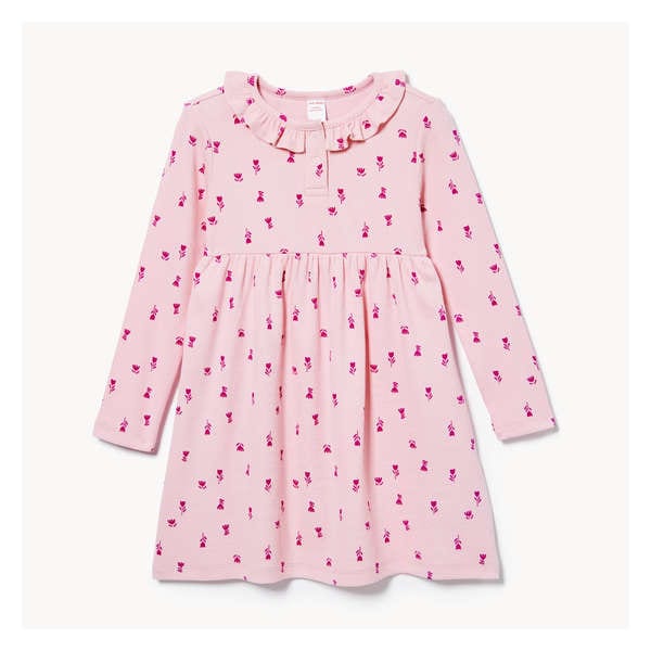 Toddler Girls' Collar Printed Dress - Light Pink