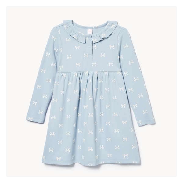 Toddler Girls' Collar Printed Dress - Pale Blue