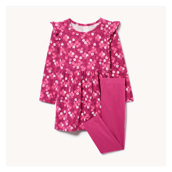 Toddler Girls' 2-Piece Dress and Legging Set - Magenta