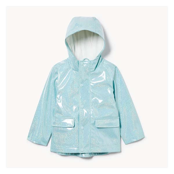 Toddler Glitter Raincoat - Turquoise