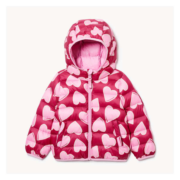 Toddler Girls' Transitional Puffer Jacket - Magenta