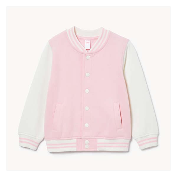 Toddler Girls' Varsity Jacket - Light Pink