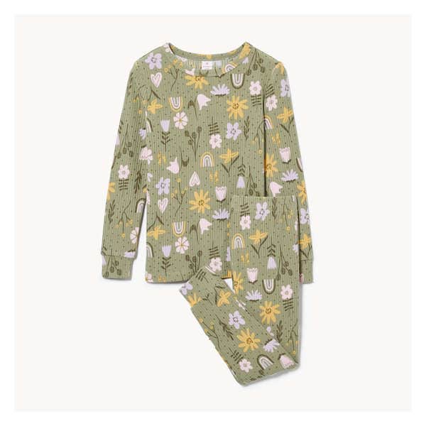 Ens. pyjama 2 pièces pour petites filles - Olive Foncé