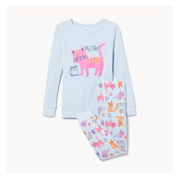 Pyjama imprimé pour petites filles - Bleu pâle