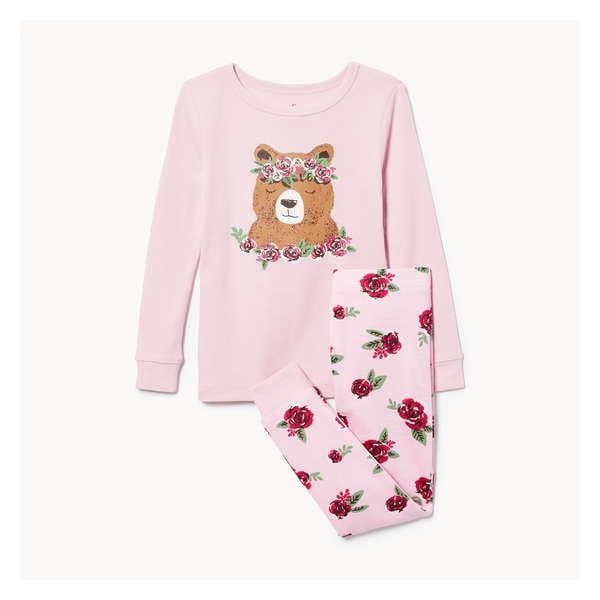 Pyjama imprimé pour petites filles - Rose
